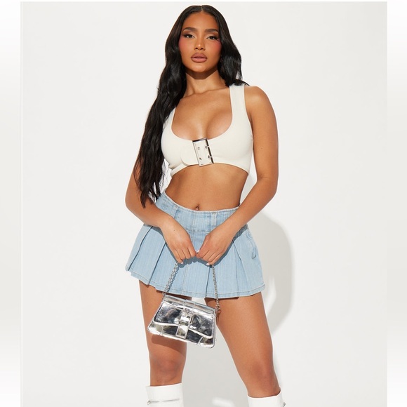 Fashion Nova Claire Micro Pleated Pleated Skort - Picture 1 of 9